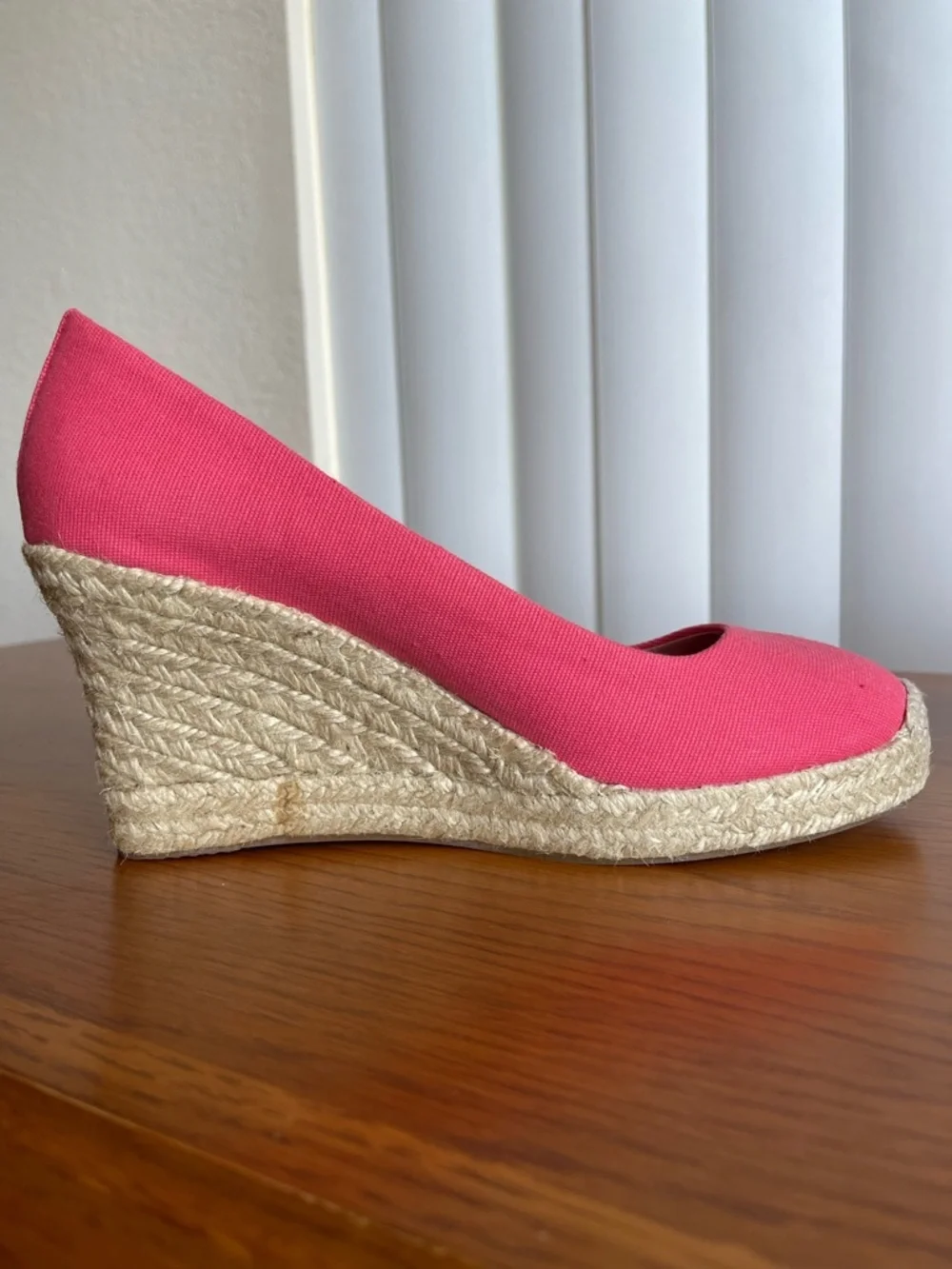 J.Crew Seville Canvas Espadrille Wedge Salmon Pink Size 7.5 - Picture 9 of 16